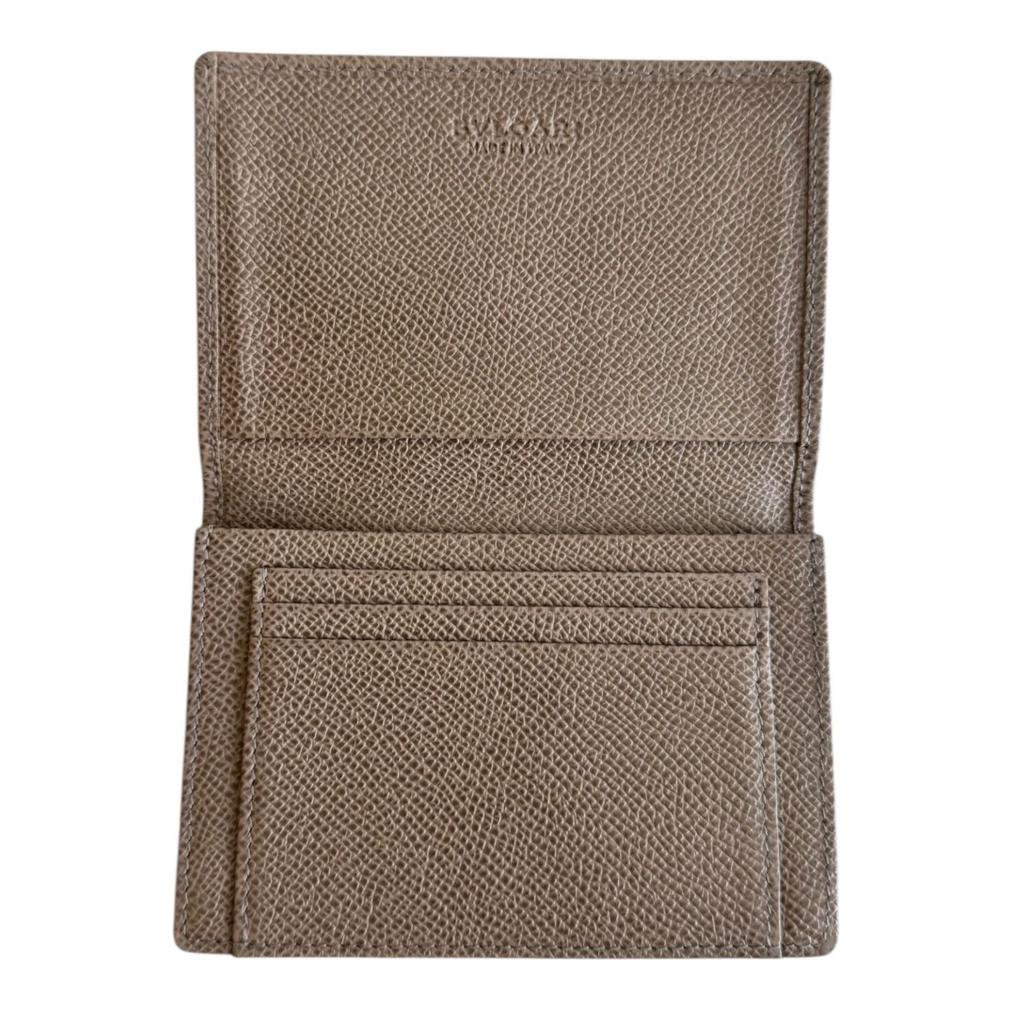 Bulgari Grey Compact Folding Wallet Pre-Loved Good Condition