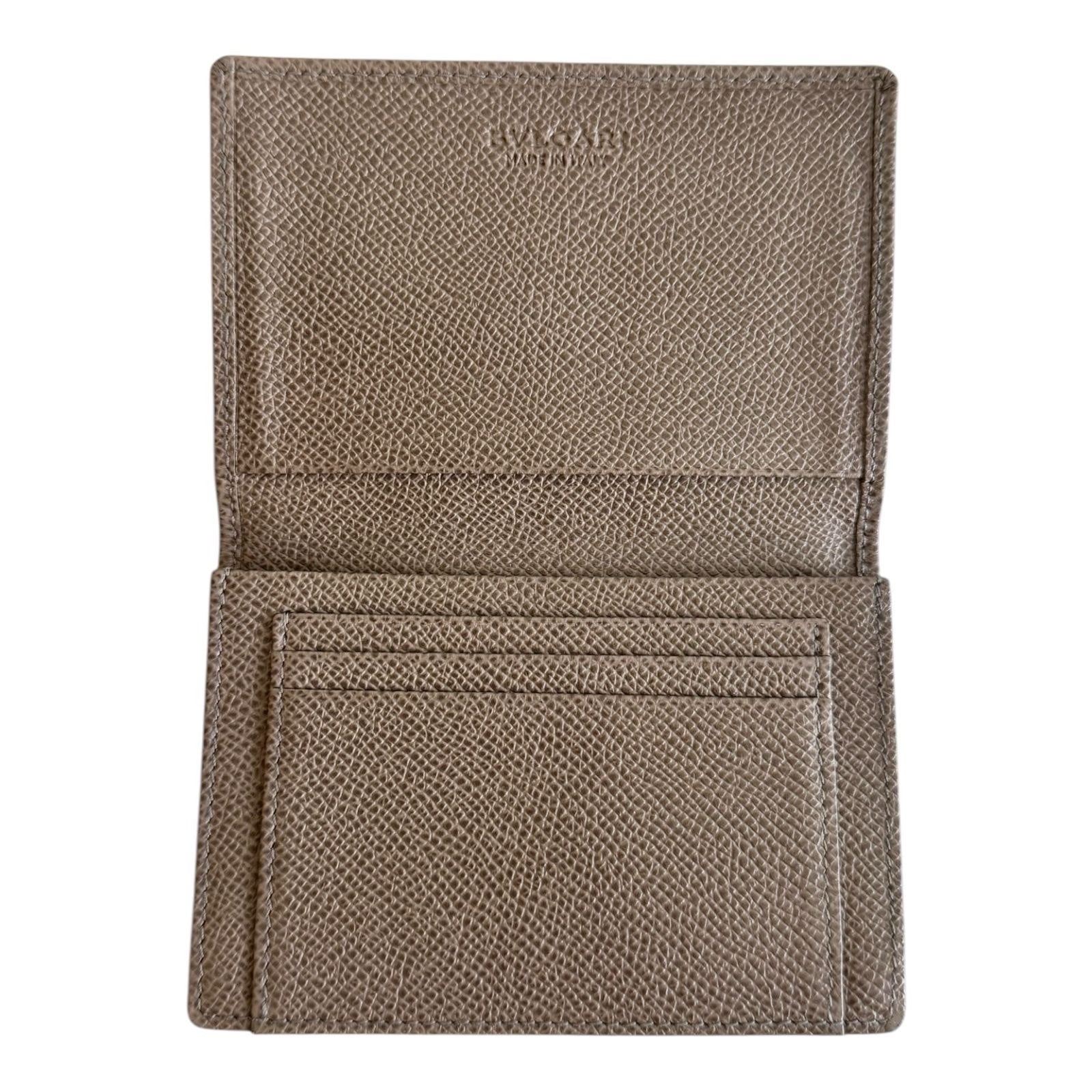 Bulgari Grey Compact Folding Wallet Pre-Loved Good Condition