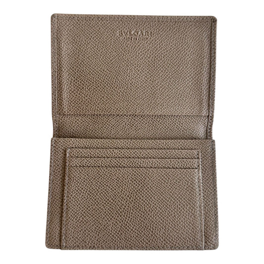 Bulgari Grey Compact Folding Wallet Pre-Loved Good Condition