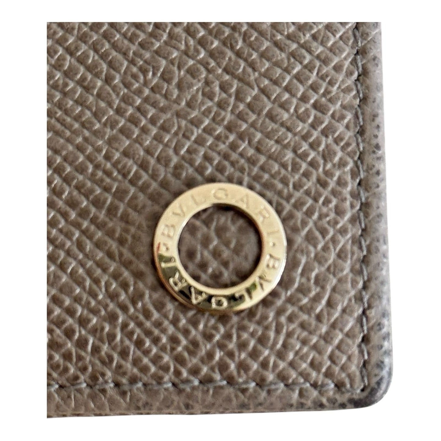 Bulgari Grey Compact Folding Wallet Pre-Loved Good Condition