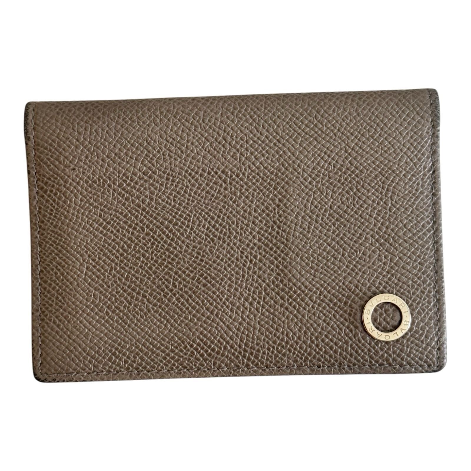 Bulgari Grey Compact Folding Wallet Pre-Loved Good Condition