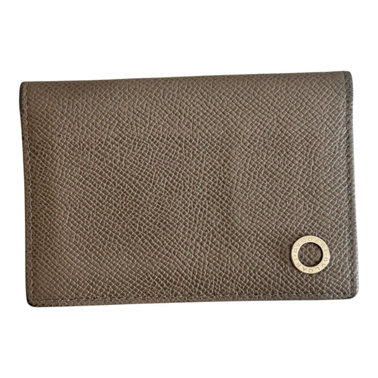 Bulgari Grey Compact Folding Wallet Pre-Loved Good Condition