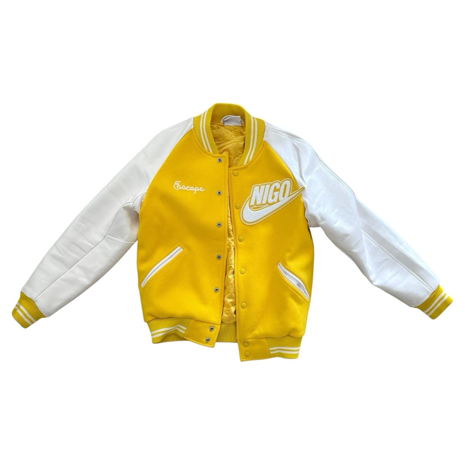 Nike X Nigo Yellow Varsity Jacket Size XS