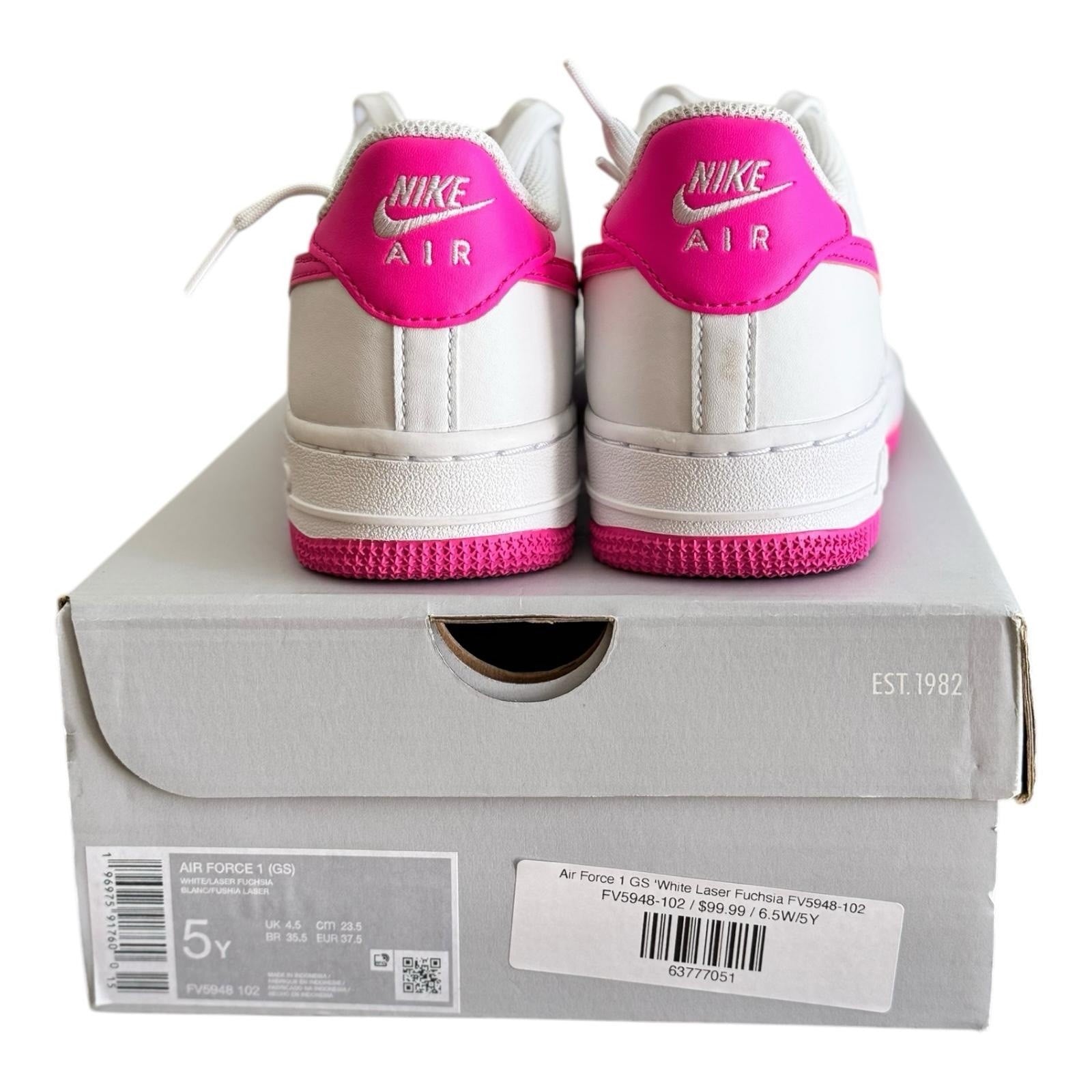 Nike Air Force 1 (GS) Size 5Y Laser Fuchsia
